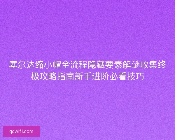 塞尔达缩小帽全流程隐藏要素解谜收集终极攻略指南新手进阶必看技巧