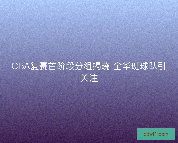 CBA复赛首阶段分组揭晓 全华班球队引关注