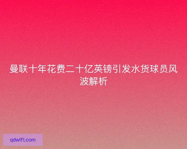 曼联十年花费二十亿英镑引发水货球员风波解析